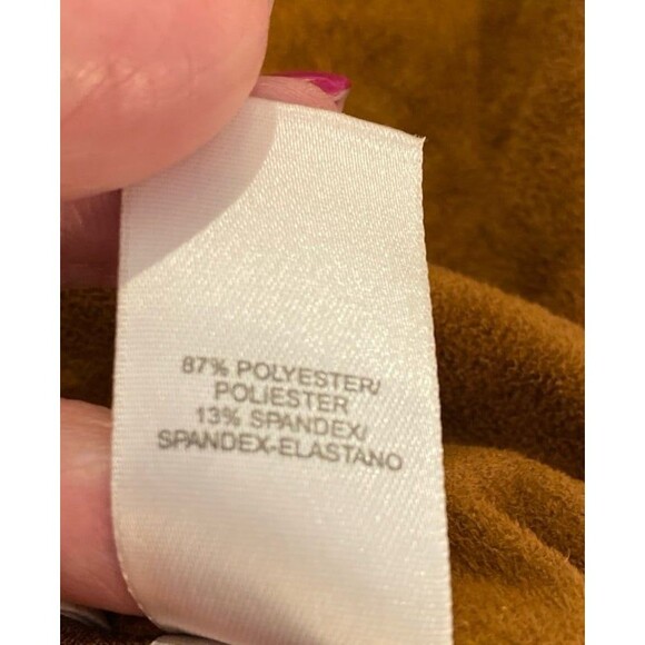 Liz Claiborne Top Faux Suede Shirt Size Large Brown Rodeo Country Western - Picture 7 of 9